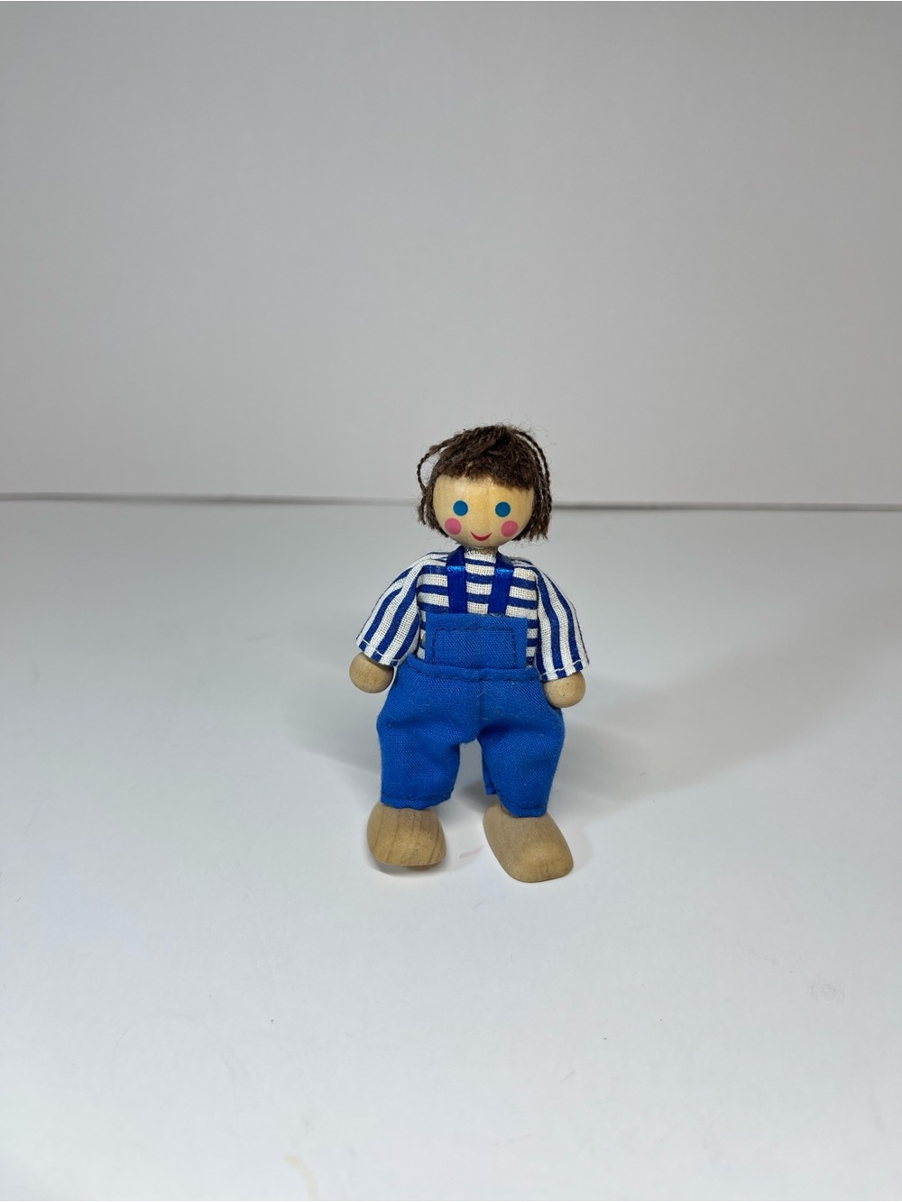Melissa & Doug Wooden Blue Doll Key House Replacement Figure Toy Boy Overalls - Picture 1 of 9